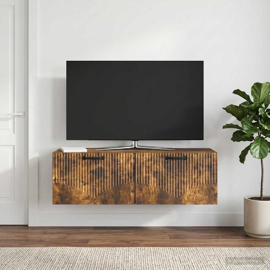 Gabinete de TV de parede carvalho fumado 98 x 31 x 30 cm