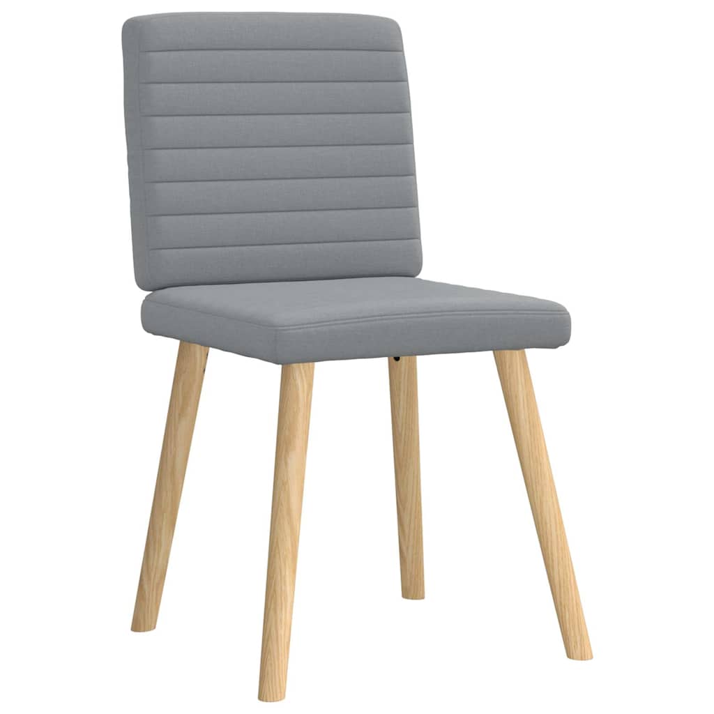 Cadeiras de jantar 4 pcs tecido cinzento-claro