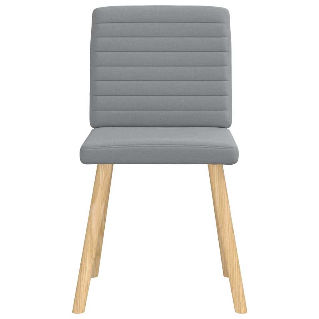 Cadeiras de jantar 4 pcs tecido cinzento-claro