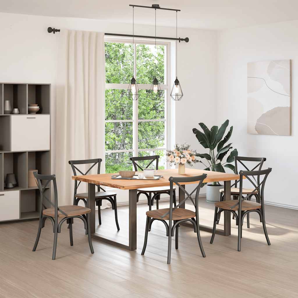 Pés para mesa de jantar em formato de u, 2 peças, aço natural, 100x(72-73) cm, aço