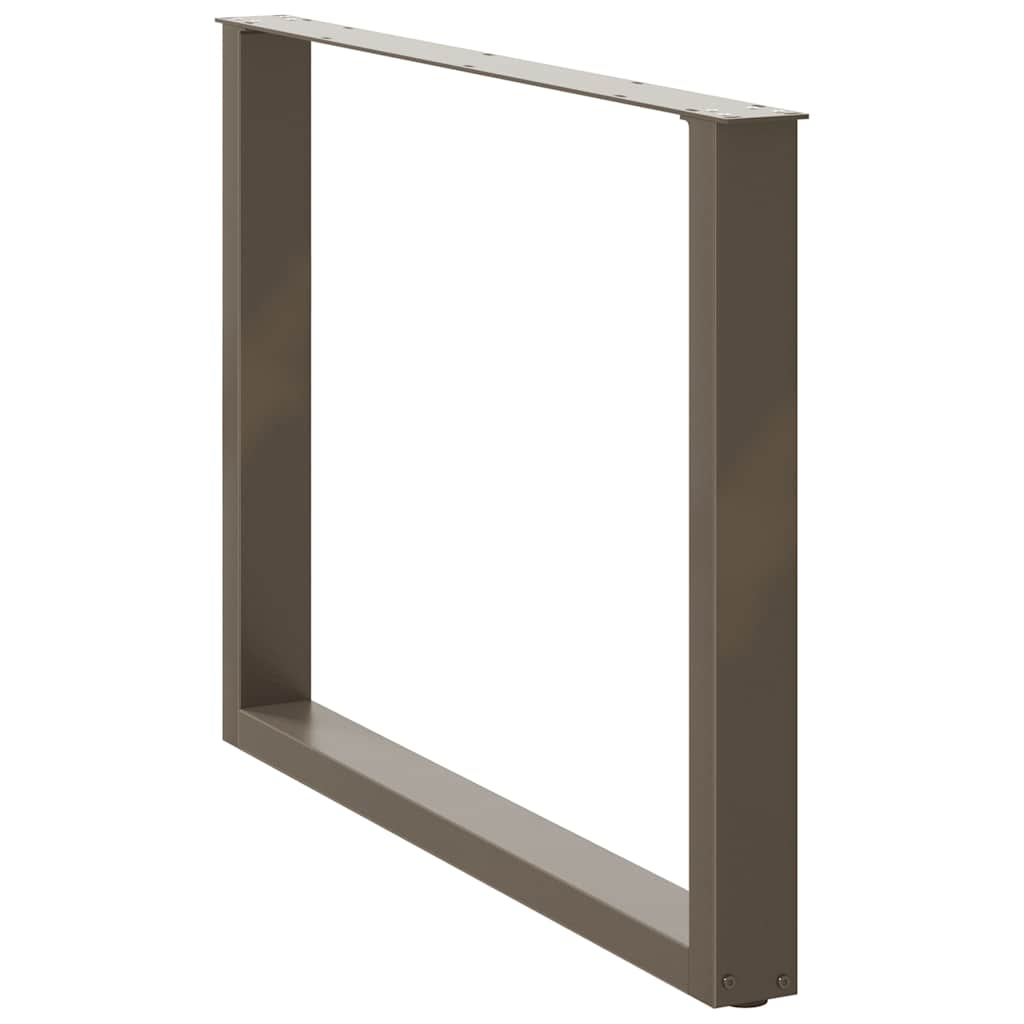 Pés para mesa de jantar em formato de u, 2 peças, aço natural, 100x(72-73) cm, aço