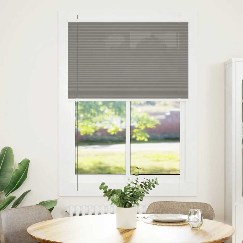 Antracite plissada cega 90x100 cm largura tecido 89,4 cm