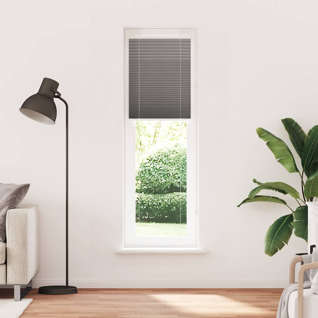 Antracite plissada cega 65x200 cm largura tecido 64,4 cm