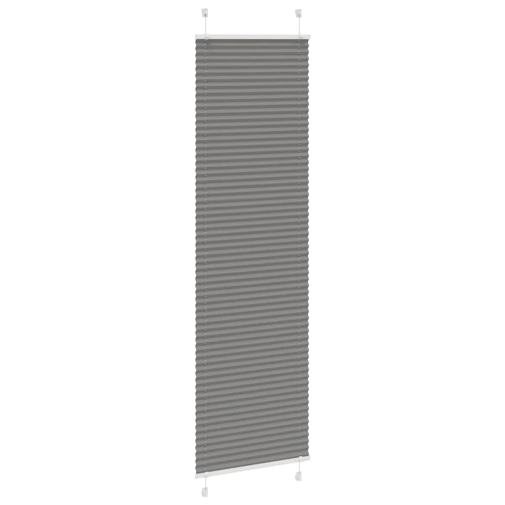 Antracite plissada cega 65x200 cm largura tecido 64,4 cm