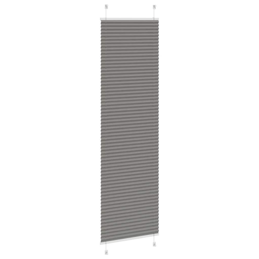 Antracite plissada cega 65x200 cm largura tecido 64,4 cm
