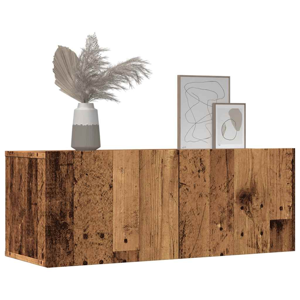 Móveis de parede para TV 2 pcs 80x30x30 cm madeira velha