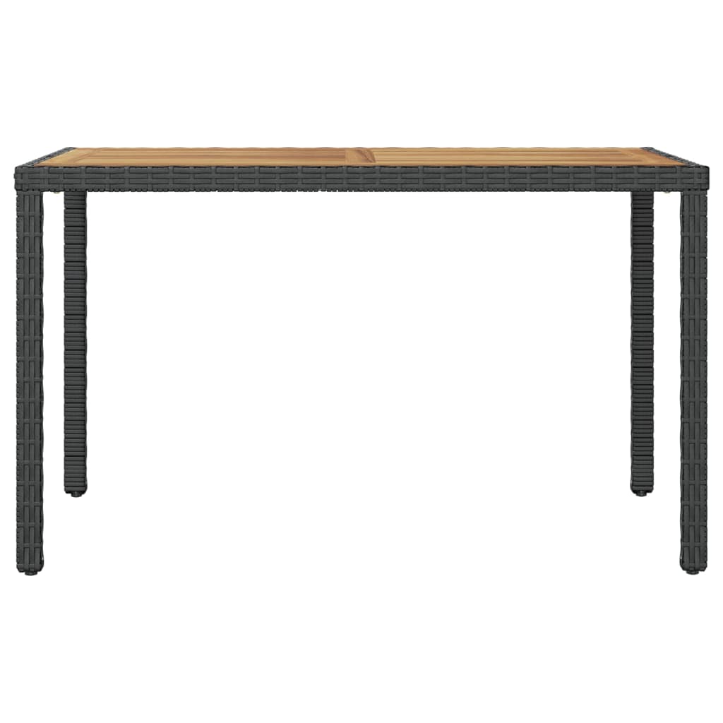 Mesa jardim 123x60x74 cm madeira acácia maciça preto e castanho