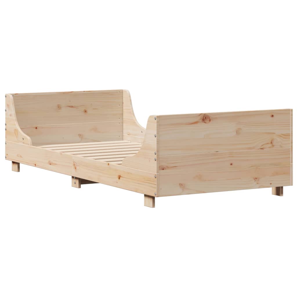 Cama sem colchão 75x190 cm madeira de pinho maciça