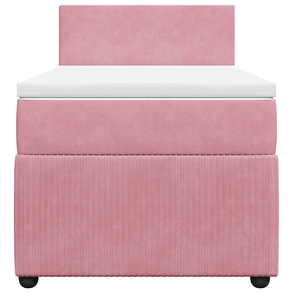 Cama com molas/colchão 90x190 cm veludo rosa