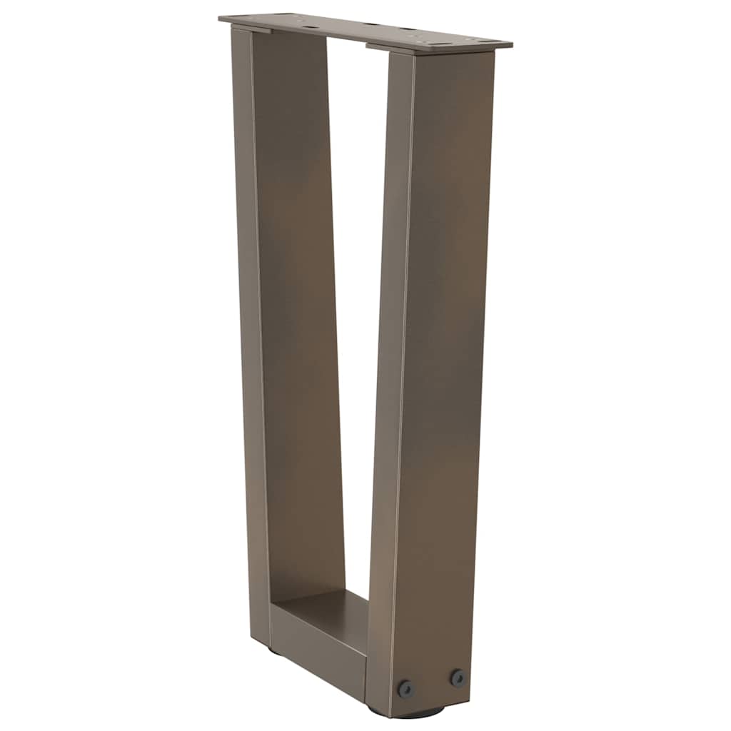 Pés para mesa de centro em formato de v, 2 peças, aço natural, 28x(42-43,3) cm, aço