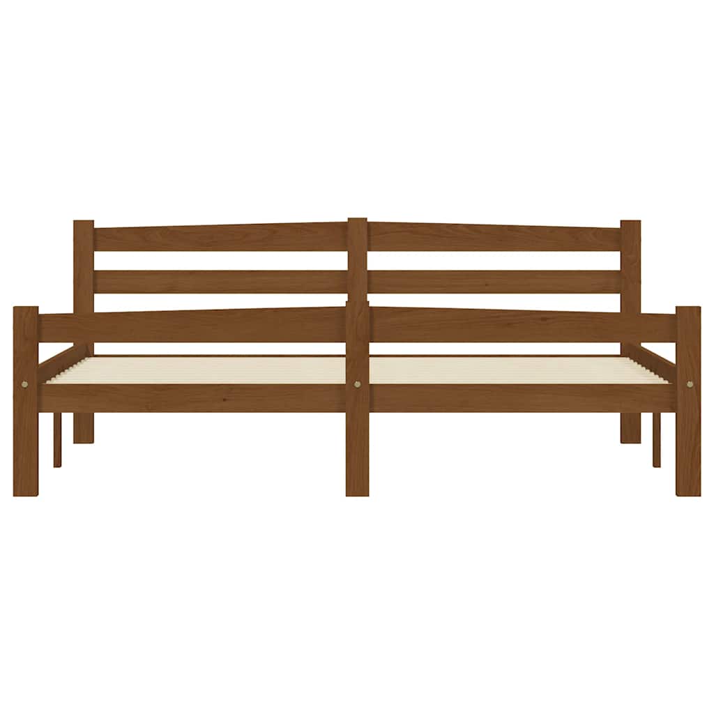 Estrutura de cama 160x200 cm pinho maciço castanho mel