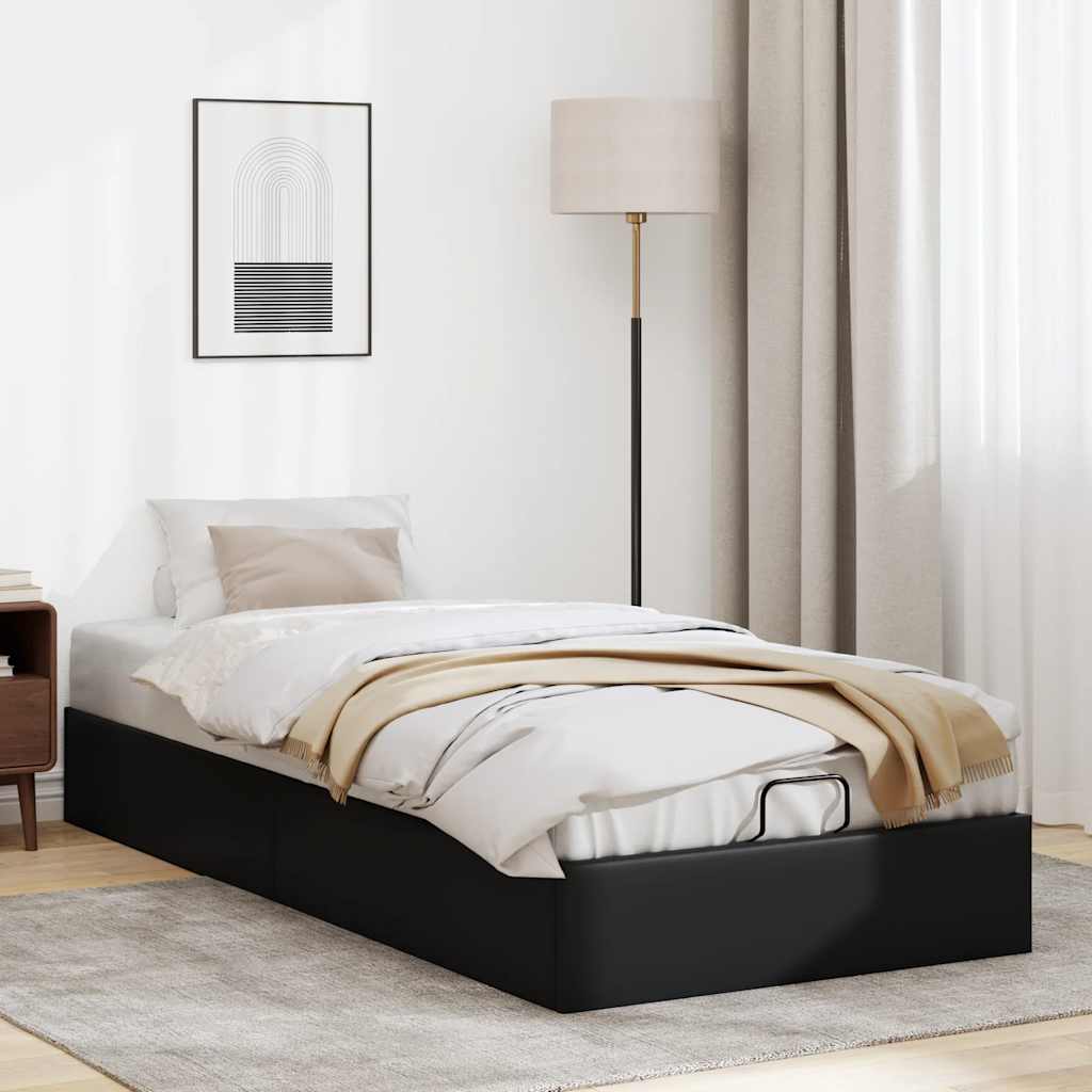 Estrutura de cama otomana sem colchão 80x200 cm preto