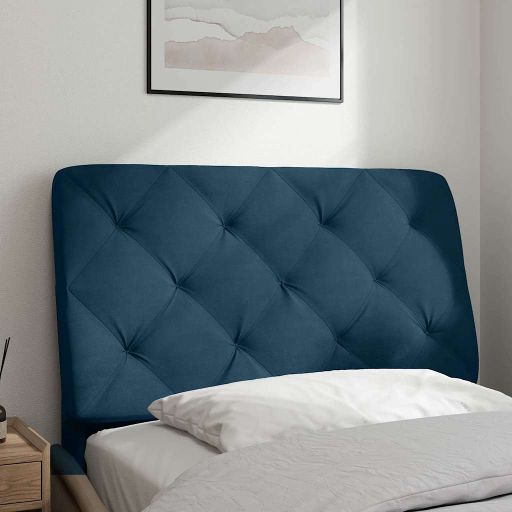 Almofadão de cabeceira 90 cm veludo azul