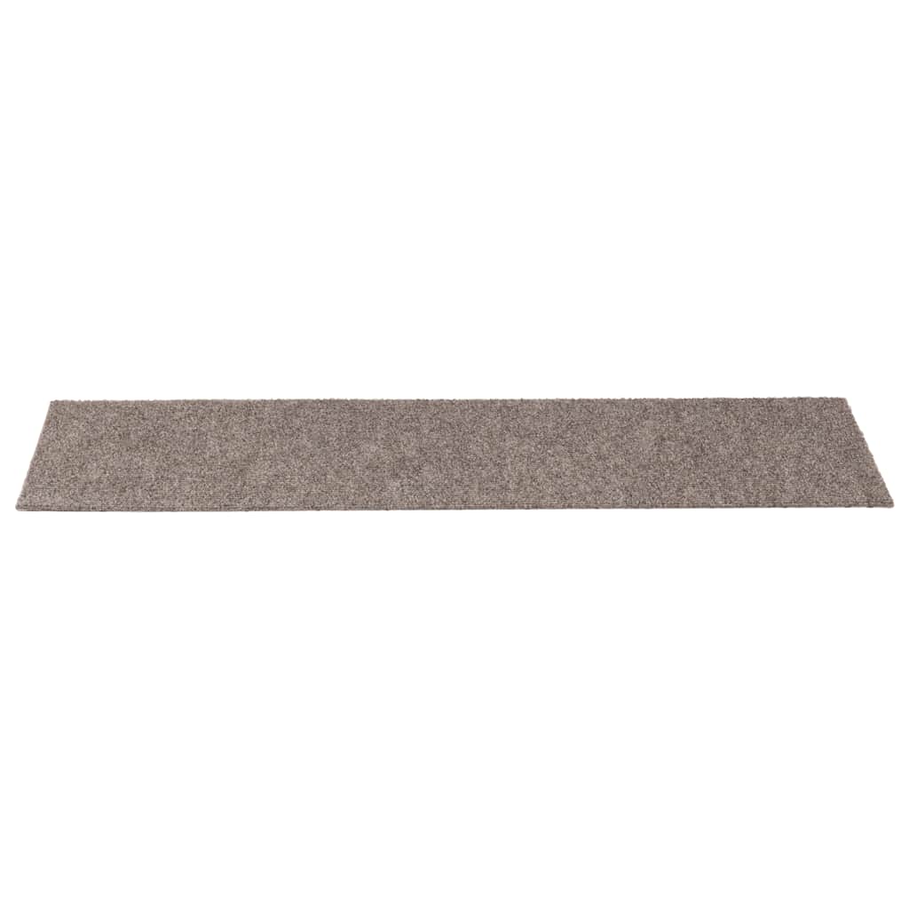 Tapetes de escada autoadesivos 15 peças 76x20 cm bege retangulares