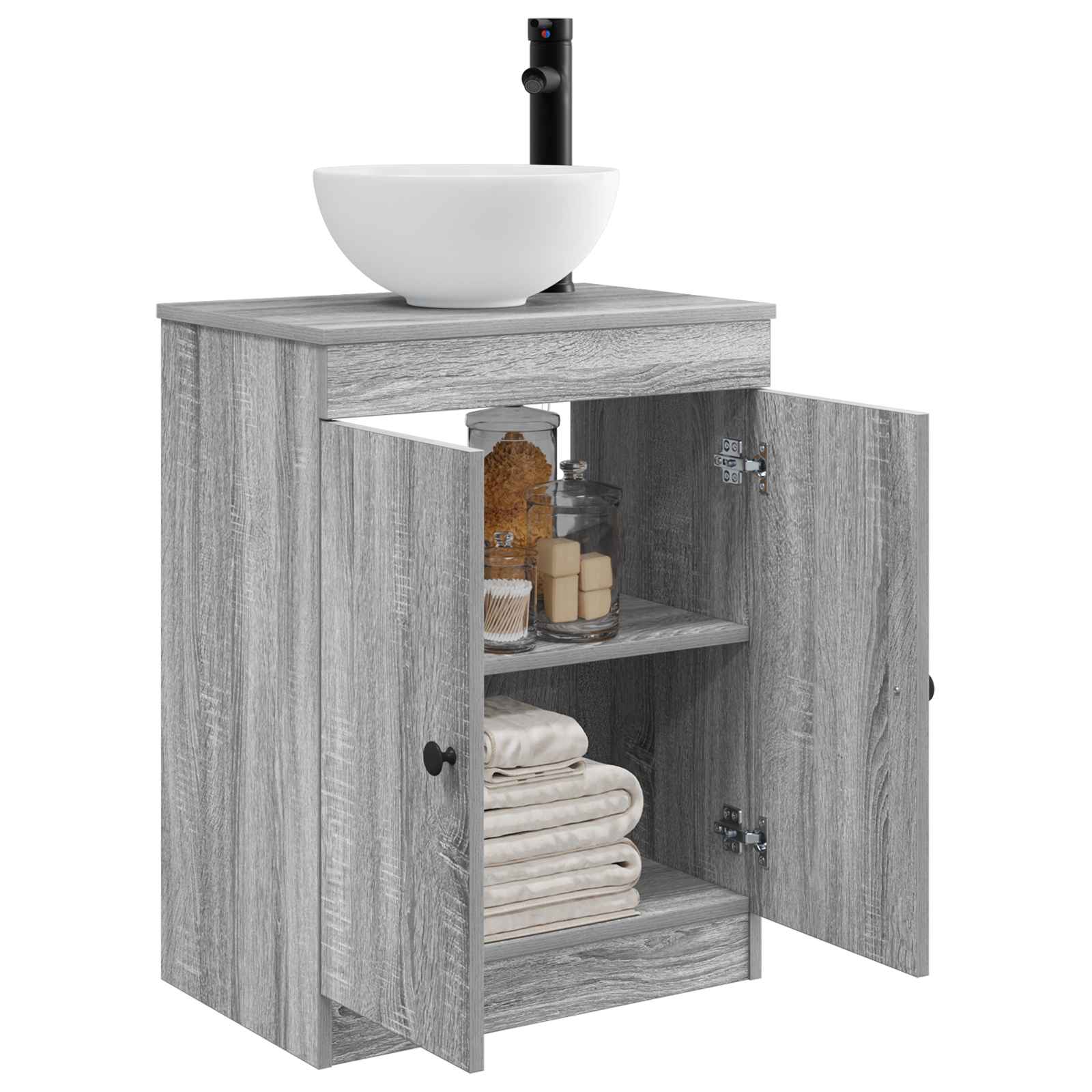 Gabinete de banheiro com pia sonoma cinzento 54 x 35 x 83 cm
