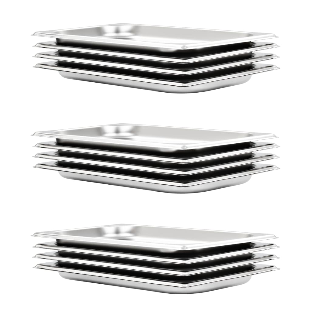Recipientes gastronorm 12 pcs gn 1/3 20 mm aço inoxidável