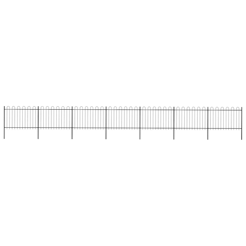 Cerca de jardim com arco superior em aço 1172x120 cm preta