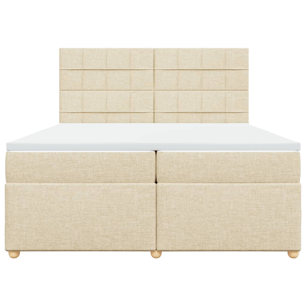 Cama com molas/colchão 200x200 cm tecido cor creme
