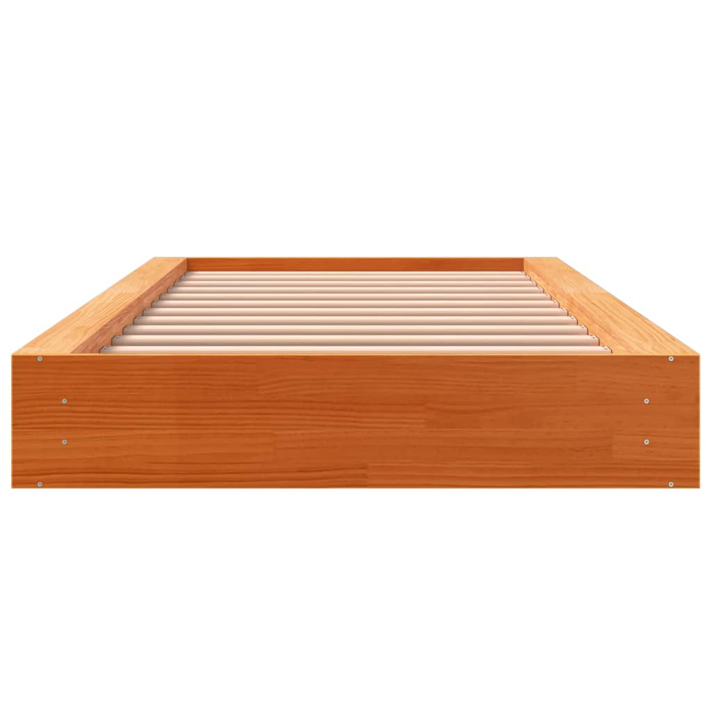 Cama sem colchão 100x200 cm pinho maciço castanho-mel