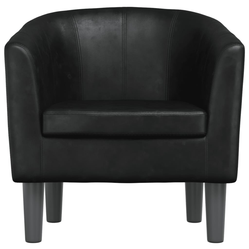 Poltrona em couro artificial preto