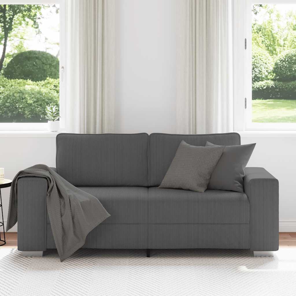 Sofá-luvas 180x77x82 cm tecido corduroy cinzento-escuro