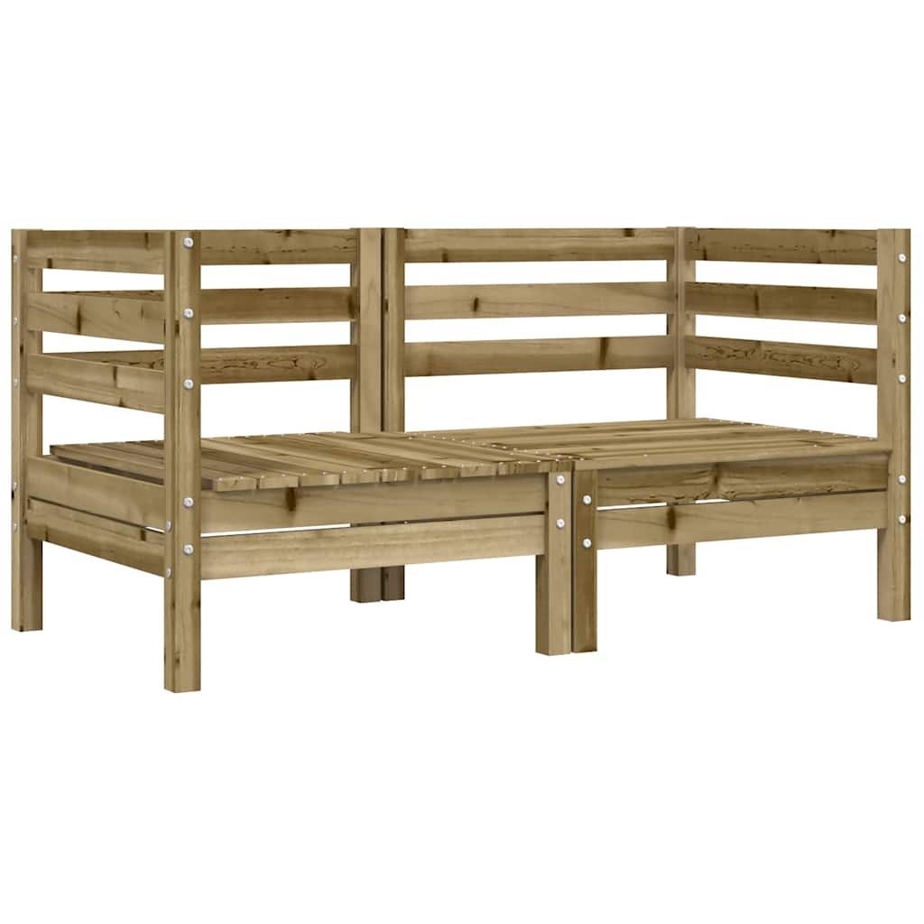 Sofás de canto p/ jardim 2 pcs c/ almofadões pinho impregnado