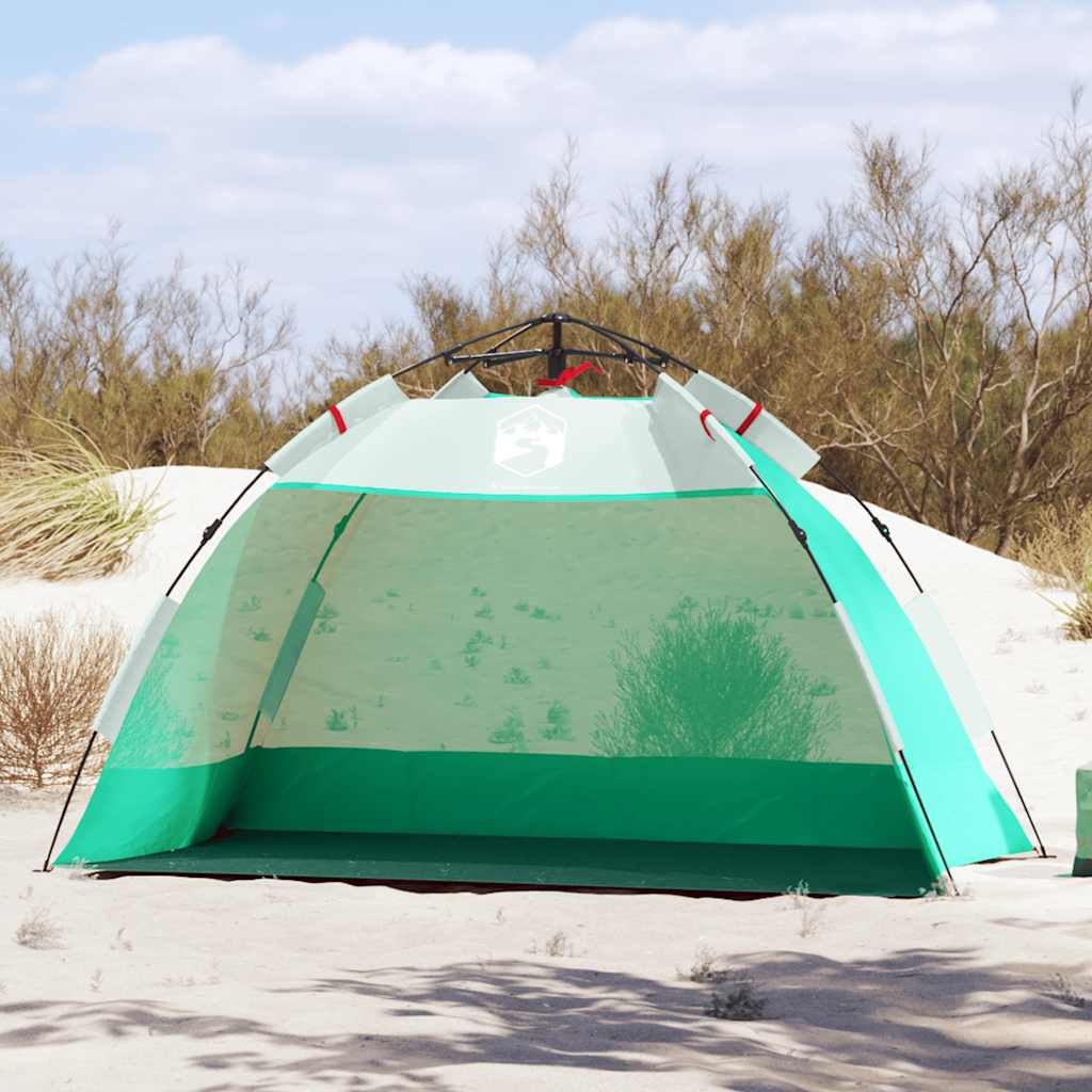Tenda praia 2 pessoas libertação rápida impermeável verde mar