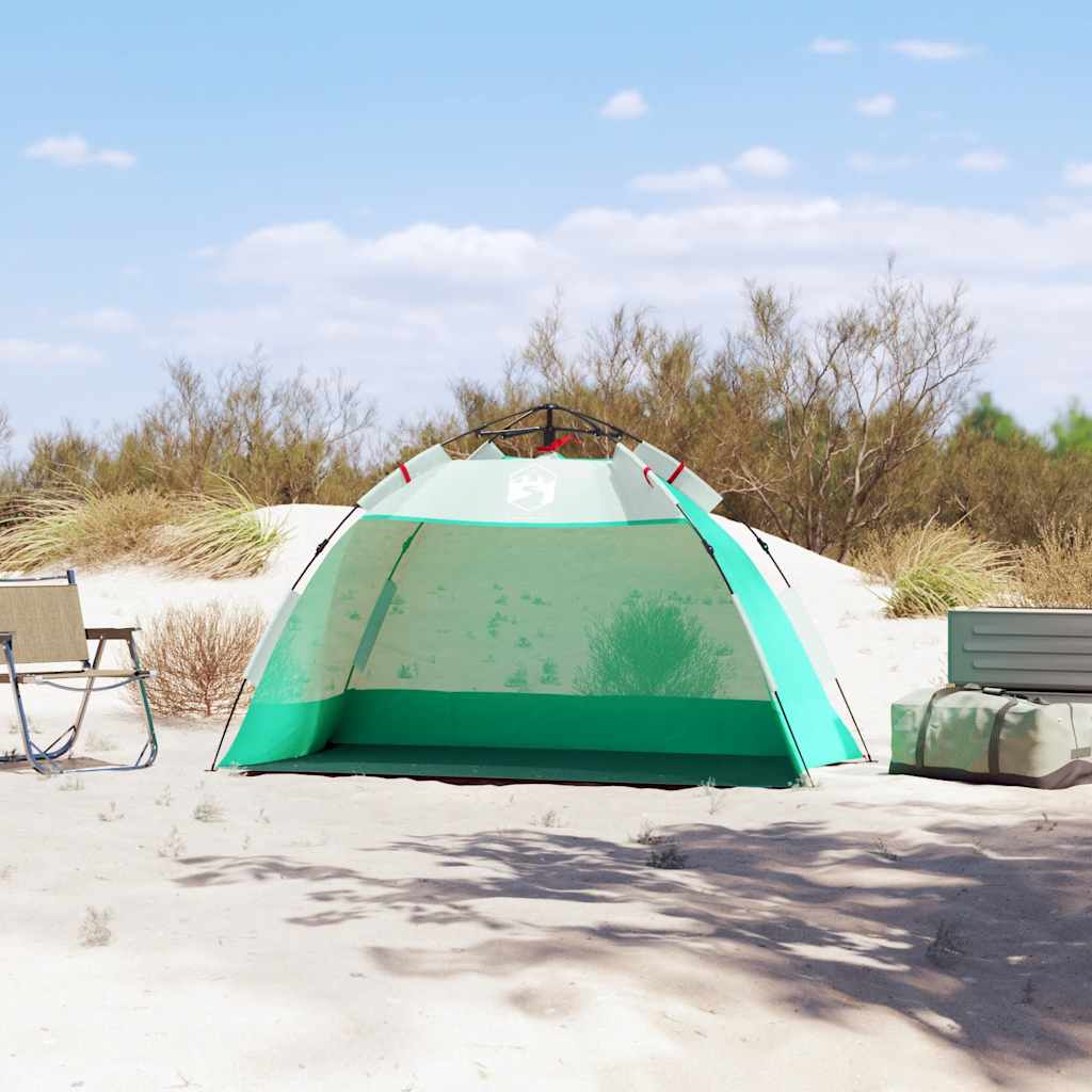 Tenda praia 2 pessoas libertação rápida impermeável verde mar