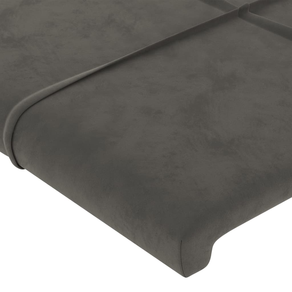 Cabeceira cinza escuro 100x5x118/128 cm veludo