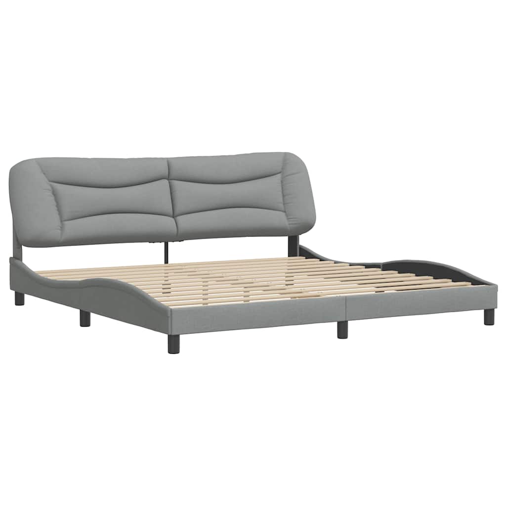 Estrutura de cama sem colchão hvar 200x200 cm tecido cinzento-claro