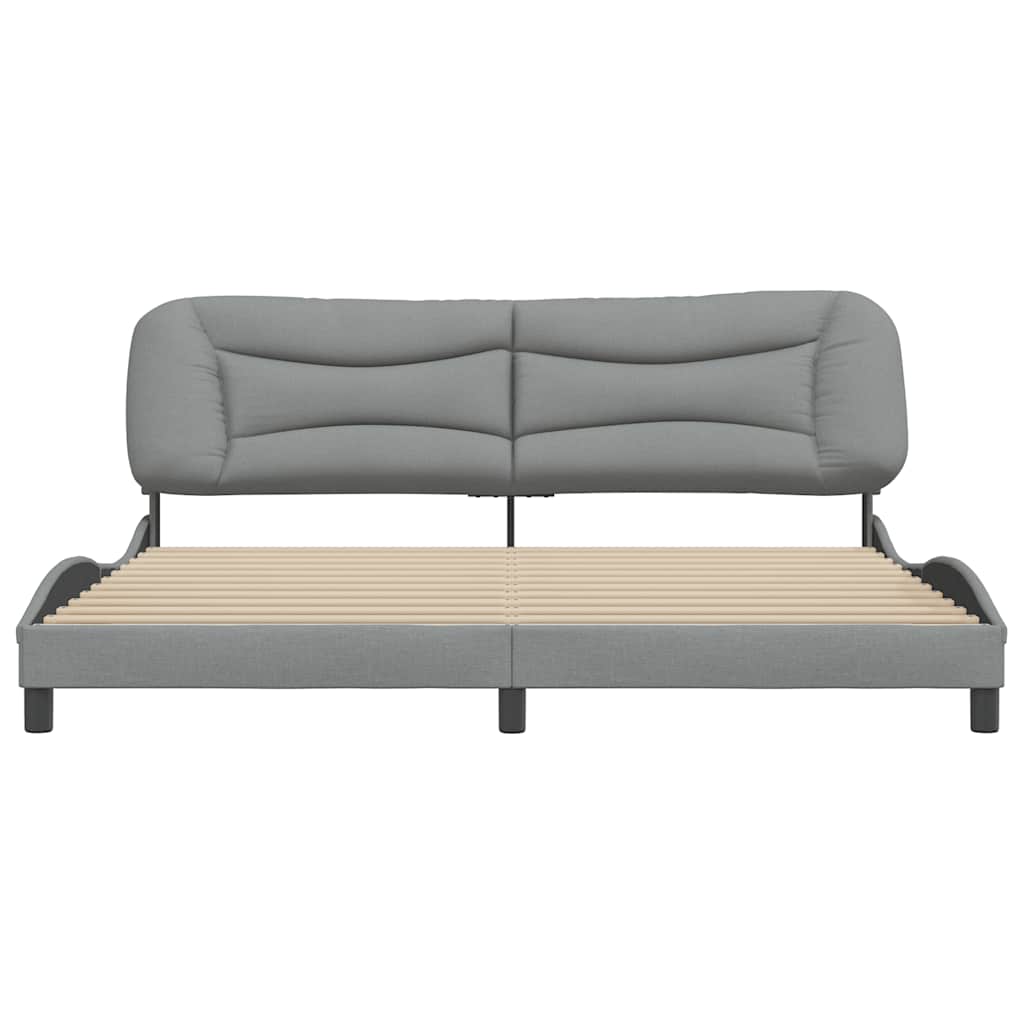 Estrutura de cama sem colchão hvar 200x200 cm tecido cinzento-claro
