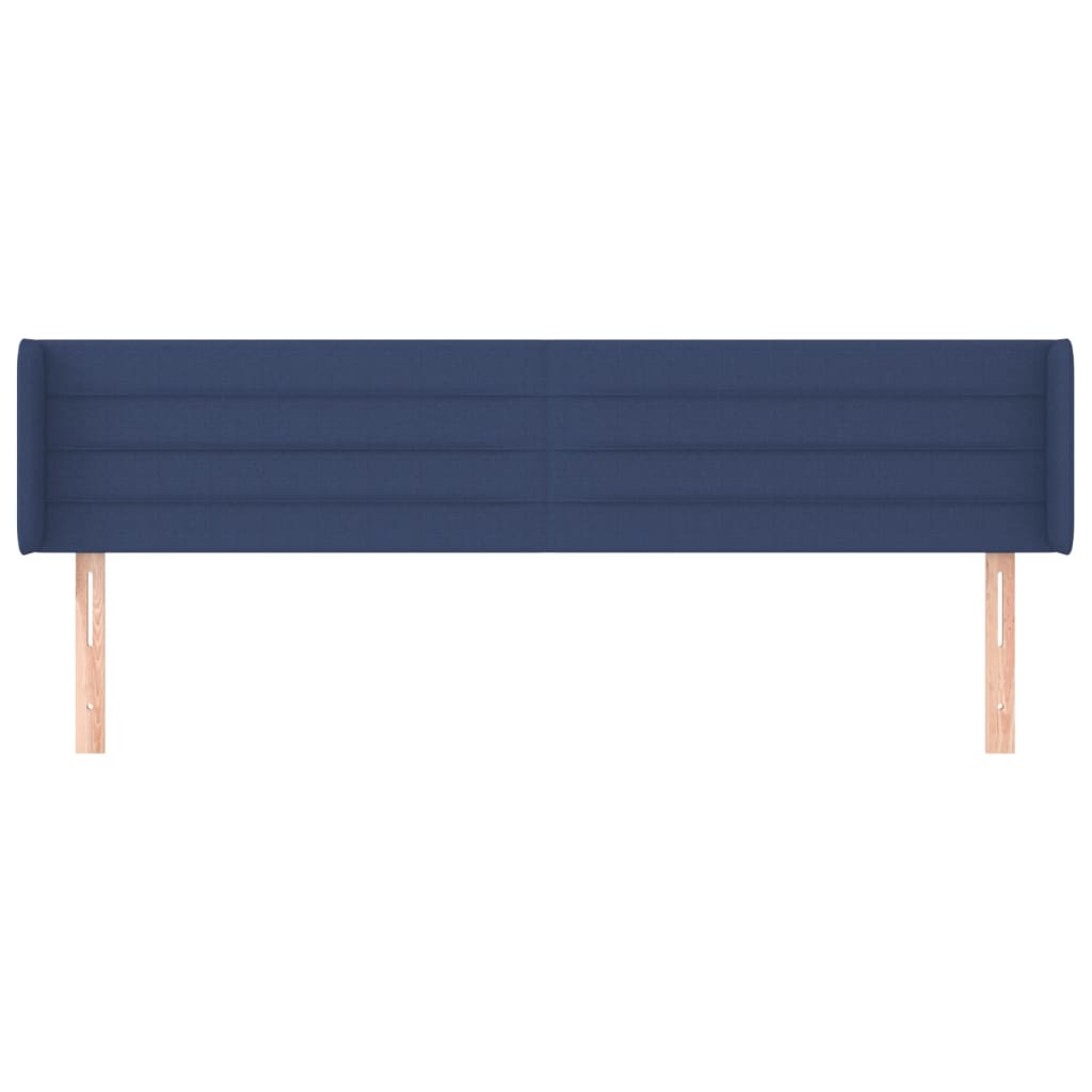 Cabeceira de cama c/ abas tecido 163x16x78/88 cm azul