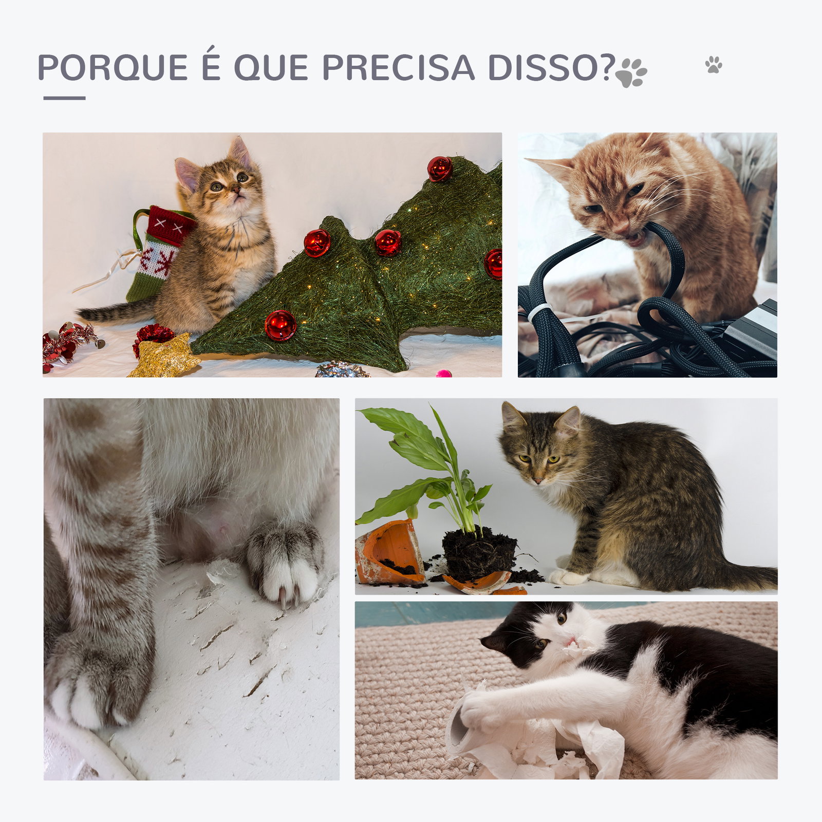 Árvore arranhador para gatos torre para gatos 50x36x70 cm com rede plataforma poste de sisal e bola suspensa cinza