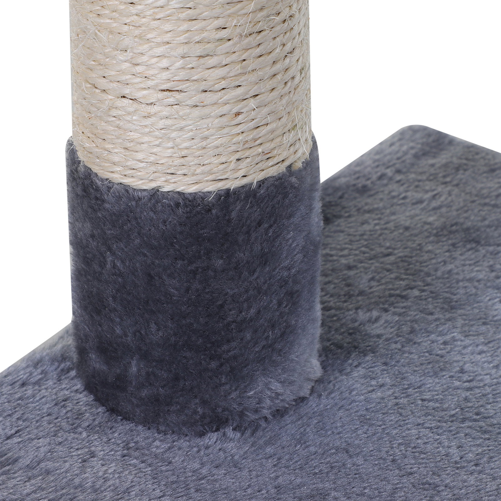 Árvore arranhador para gatos torre para gatos 50x36x70 cm com rede plataforma poste de sisal e bola suspensa cinza