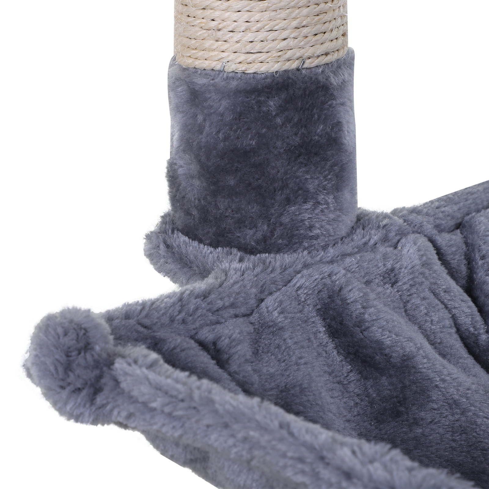 Árvore arranhador para gatos torre para gatos 50x36x70 cm com rede plataforma poste de sisal e bola suspensa cinza