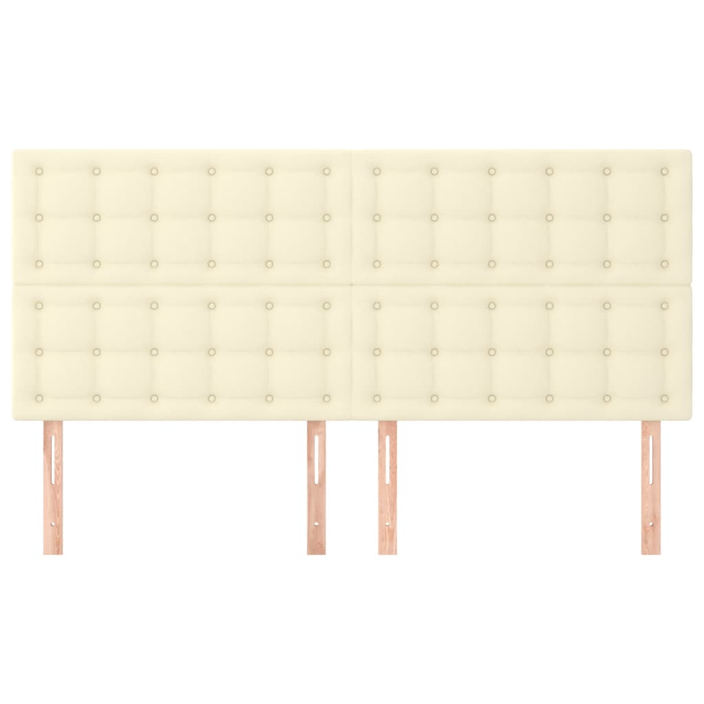 Cabeceira creme 160x5x118/128 cm couro sintético