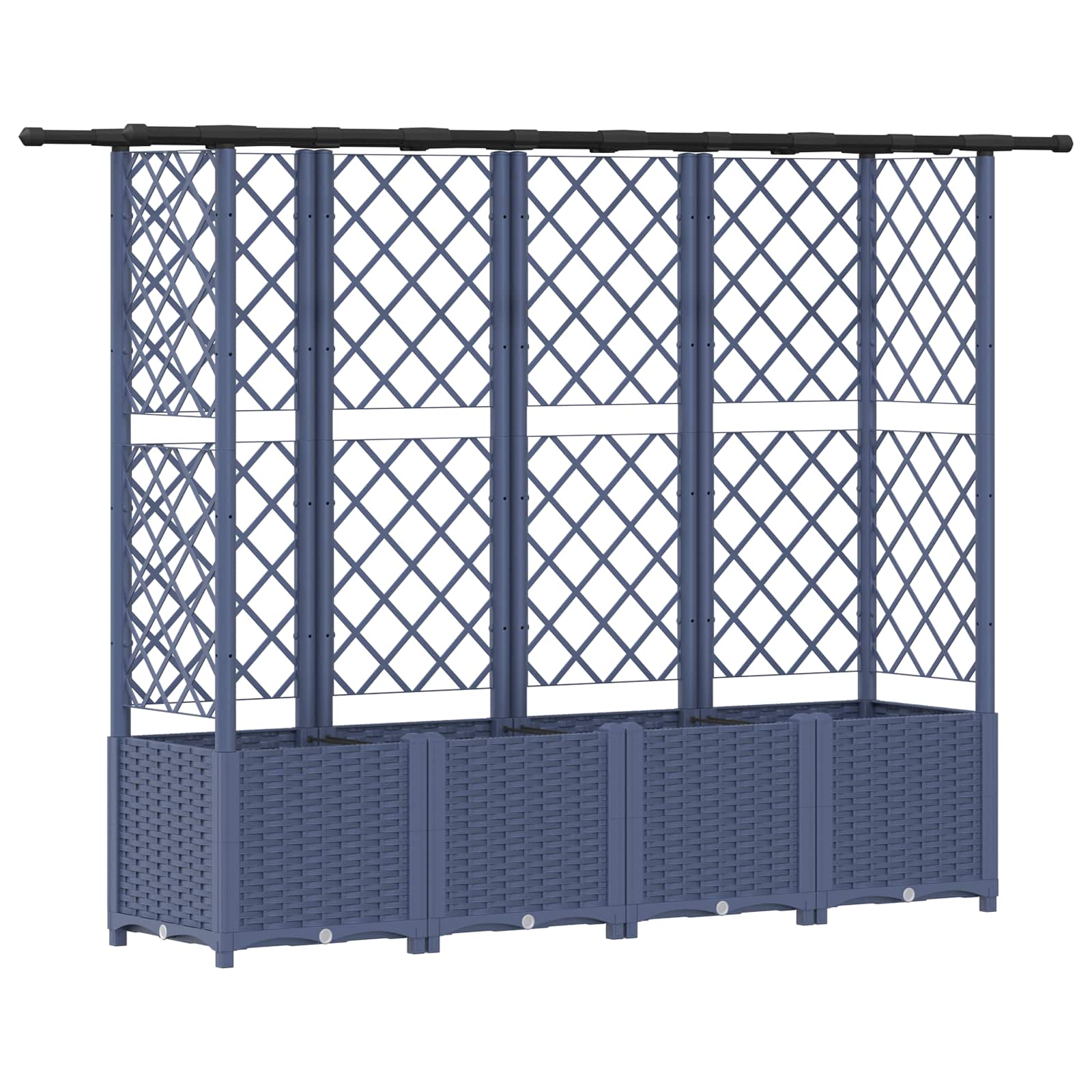 Cama elevada com treliça e telhado cinzento 202 x 40 x 136 cm