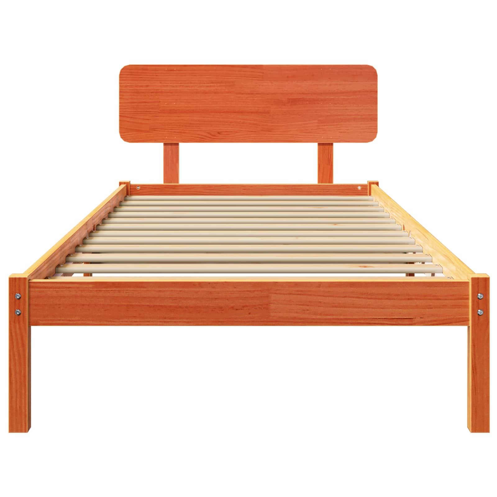 Estrutura da cama com cabeceira marrom cera 100 x 200 cm