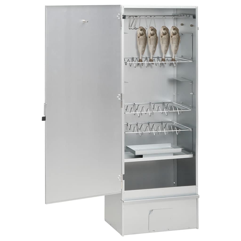 Defumador bbq c/ aparas madeira 44,5x29x110 cm aço galvanizado