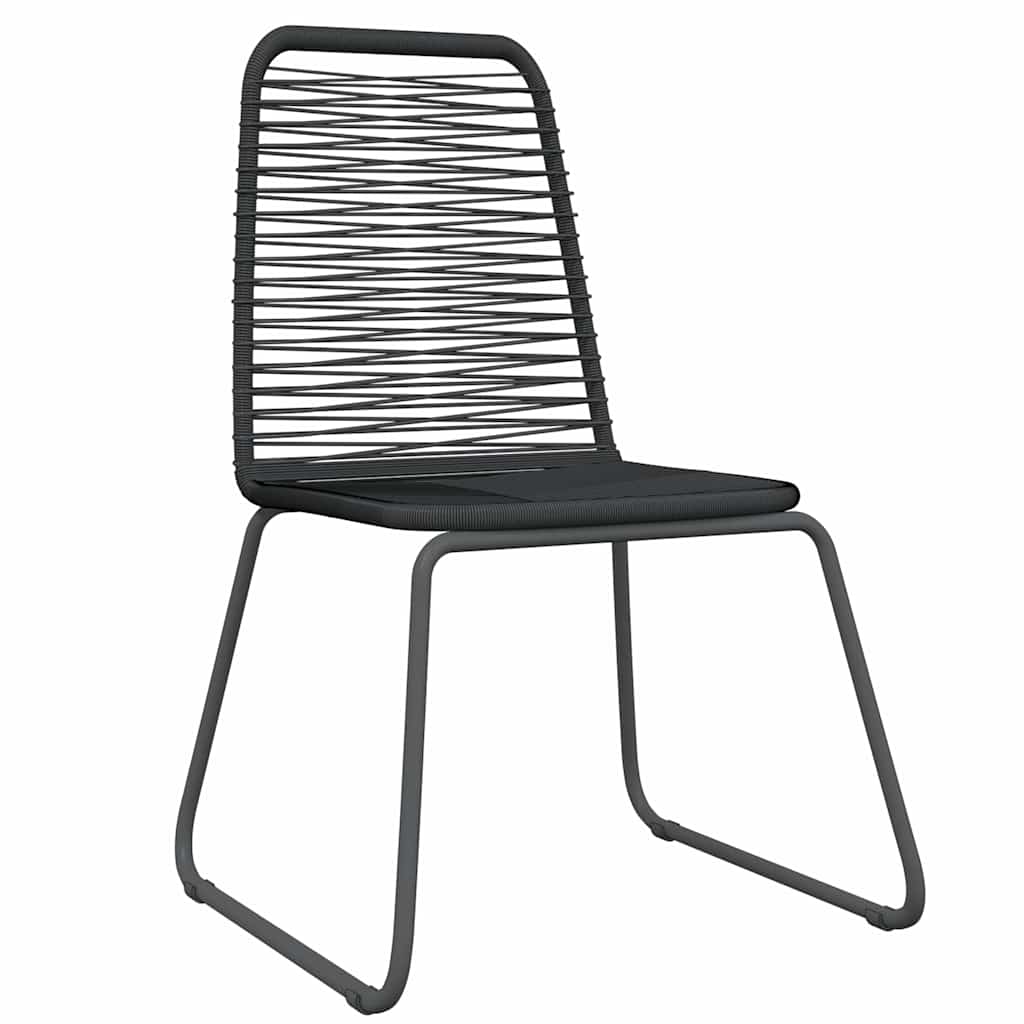 9 Pcs conjunto de jantar para jardim preto