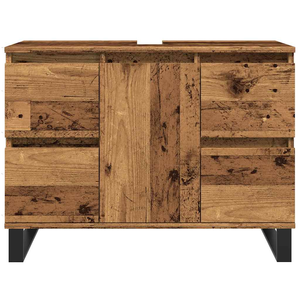 Armário lavatório wc 80x33x60cm derivados madeira madeira velha