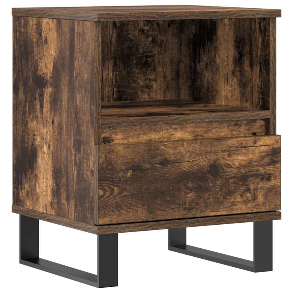 Mesa de cabeceira 40x35x50 cm derivados madeira carvalho fumado
