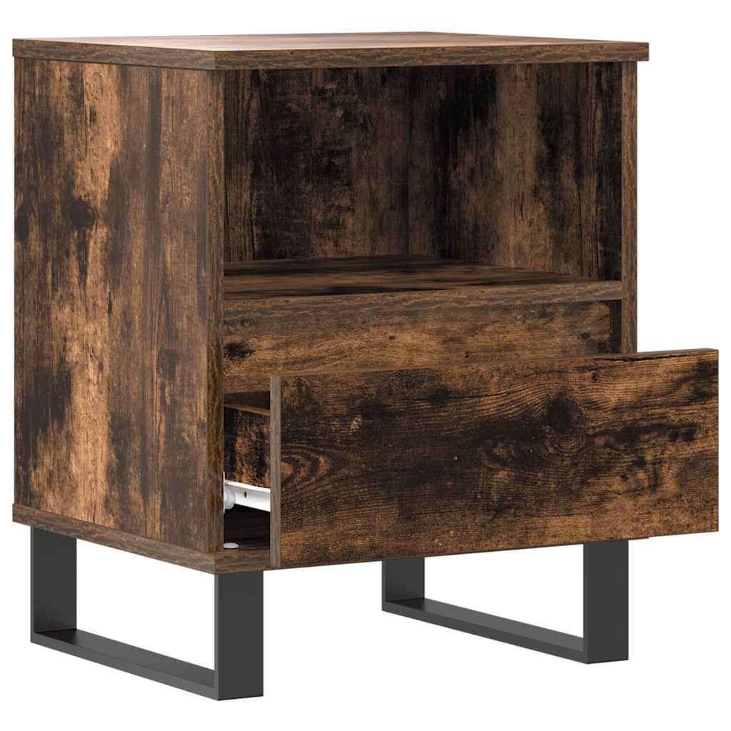 Mesa de cabeceira 40x35x50 cm derivados madeira carvalho fumado
