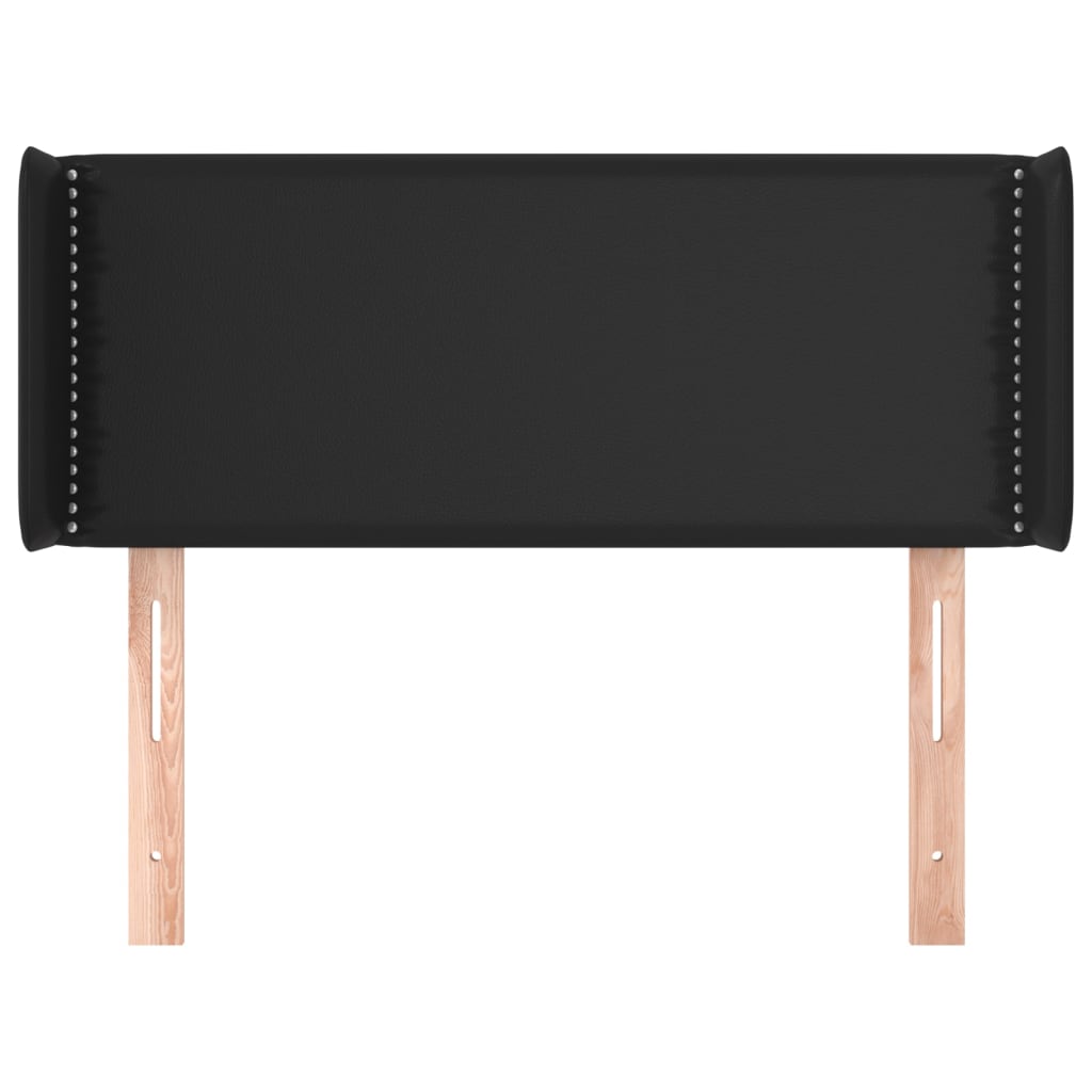Cabeceira de cama c/ abas couro artificial 103x16x78/88cm preto