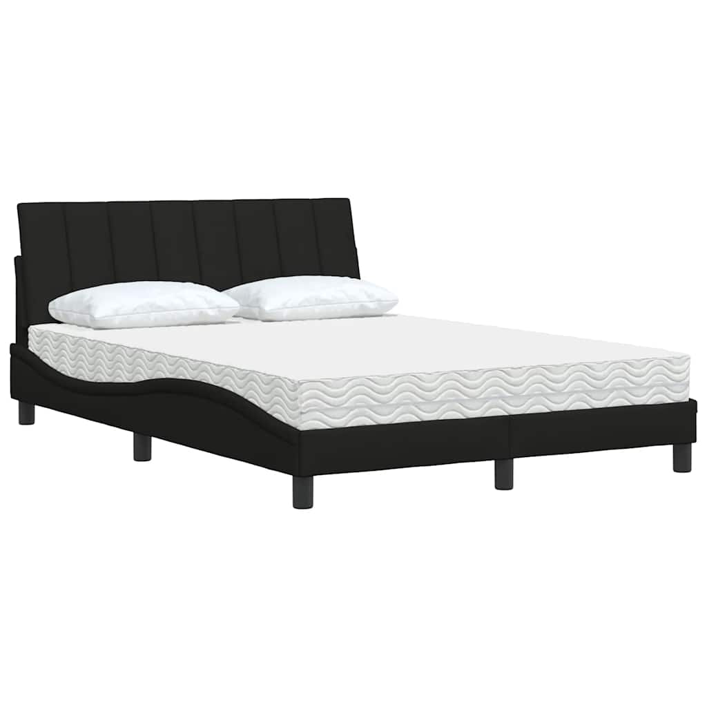 Cama com colchão hanko 140x190 cm tecido preto
