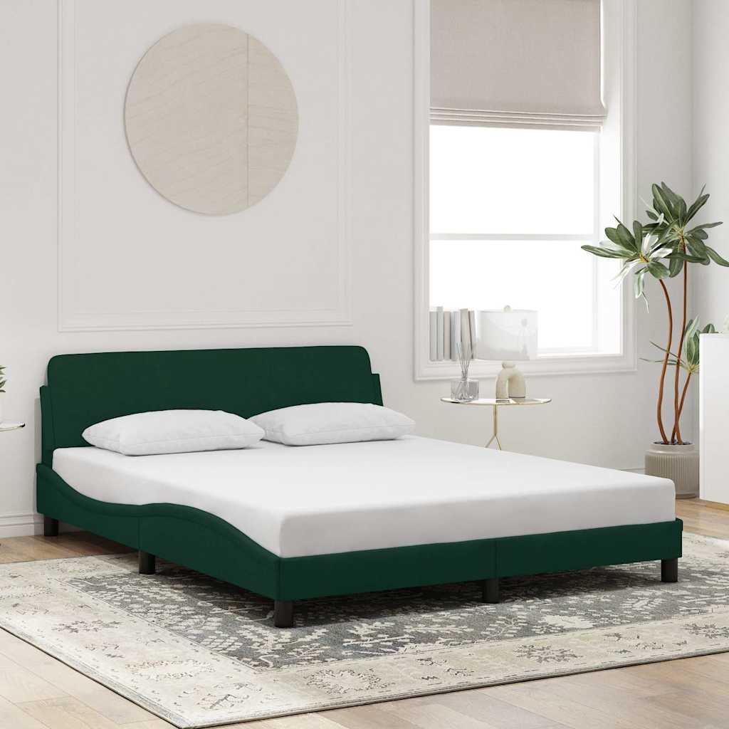 Estrutura de cama dover 160x200 cm veludo verde-escuro