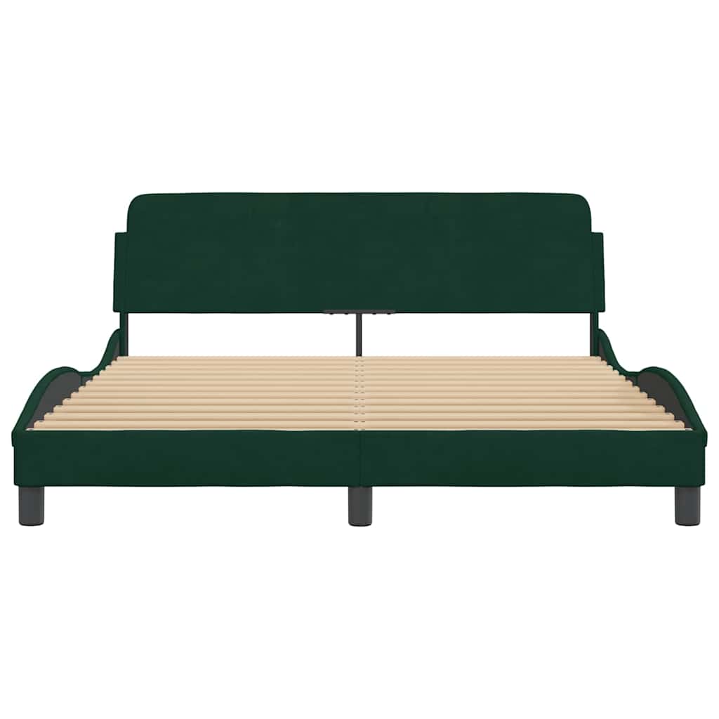 Estrutura de cama dover 160x200 cm veludo verde-escuro
