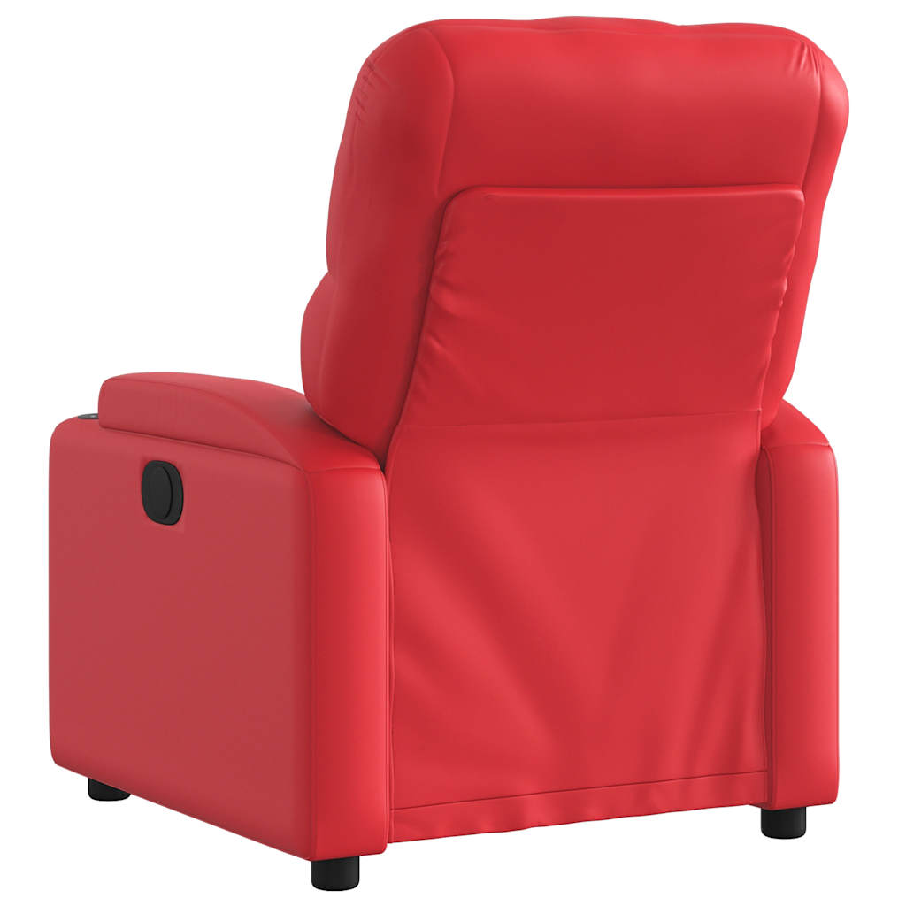 Poltrona reclinável couro artificial vermelho