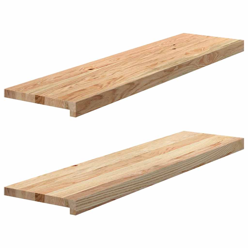 Soleiras da janela 2 pcs 100x25x2cm carvalho maciço não tratado