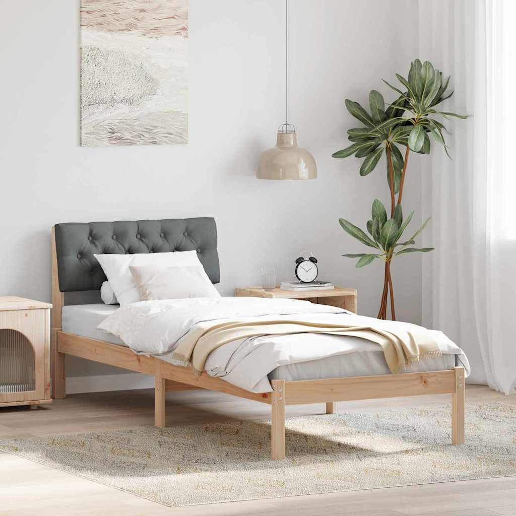 Estrutura da cama castanho e cinzento-escuro 75 x 190 cm